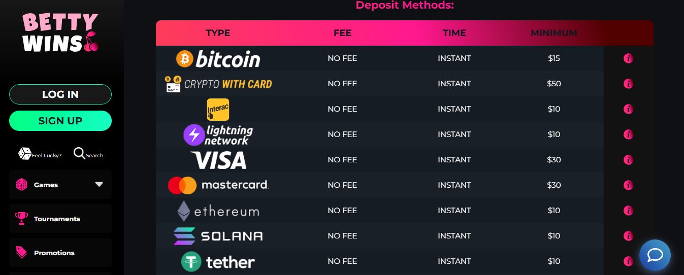 Make instant deposits using crypto and bank cards