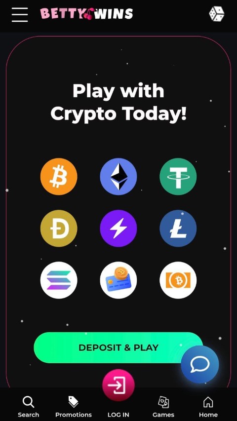 Make deposits with crypto including Bitcoin Ethereum at BettyWins